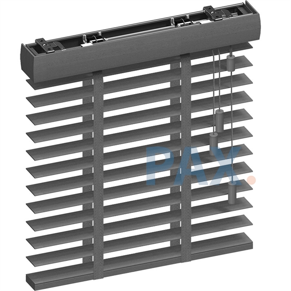 Houten 50mm jaloezieen Antraciet - Solux Basic Wood