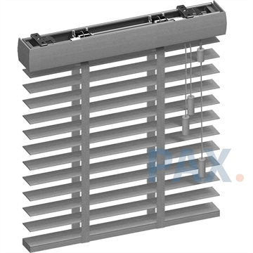 Houten 50mm jaloezieen Donker grijs - Solux Basic Wood