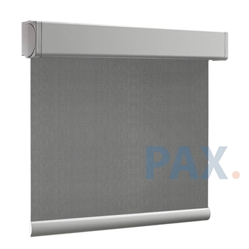 Afbeeldingen van Luxe rolgordijn cassette vierkant - Donker grijs gemeleerd Semi transparant