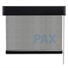 Afbeelding van Luxe rolgordijn cassette vierkant - Lichtgrijs wit verticaal gemeleerd Semi transparant
