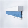 Afbeelding van Luxe rolgordijn cassette vierkant - Licht blauw verticaal gemeleerd Semi transparant