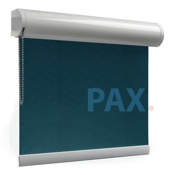 Afbeelding van Rolgordijn met luxe cassette rond - Groen/Blauw zee Semi transparant