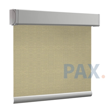 Afbeeldingen van Rolgordijn XL luxe cassette vierkant - Canvas beige Semi transparant