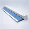 Afbeelding van Rolgordijn XL luxe cassette vierkant - Licht blauw verticaal gemeleerd Semi transparant