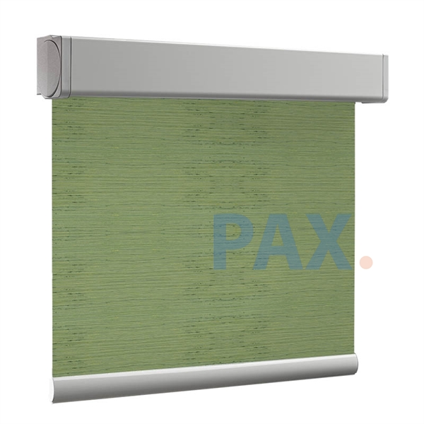 Afbeelding van Rolgordijn brede ramen Cassette vierkant - Glans groen gemeleerd Transparant