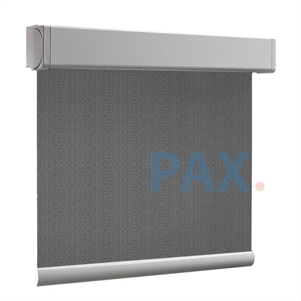 Afbeelding van Rolgordijn brede ramen Cassette vierkant - Luxe donkergrijs  gemeleerd Transparant