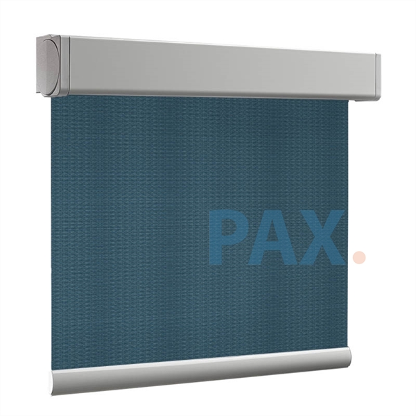 Afbeelding van Rolgordijn brede ramen Cassette vierkant - Luxe zeeblauw Transparant