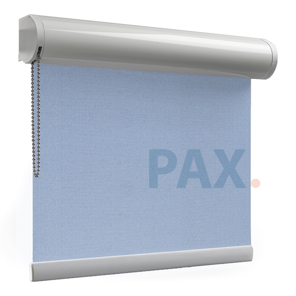 Afbeelding van Rolgordijn met luxe cassette rond - Licht blauw macaron Semi transparant