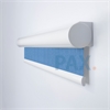 Afbeelding van Rolgordijn met luxe cassette rond - Licht blauw verticaal gemeleerd Semi transparant