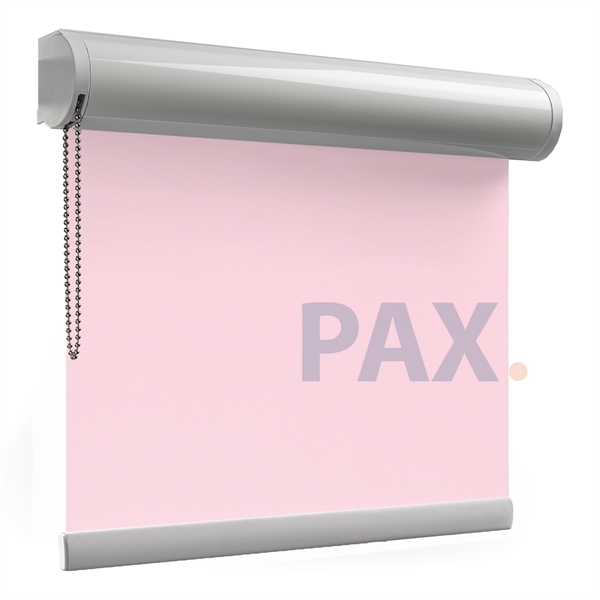 Afbeelding van Rolgordijn op maat XL cassette rond - Roze licht macaron Verduisterend