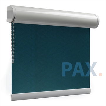 Afbeeldingen van Rolgordijn XL luxe cassette rond - Groen/Blauw zee Semi transparant