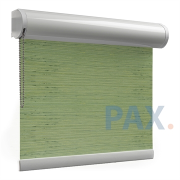 Afbeeldingen van Rolgordijn brede ramen Cassette rond - Glans groen gemeleerd Transparant