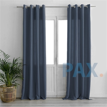 Afbeeldingen van Inbetween gordijn linnenlook kleur Jeans-blauw-grijs - New York