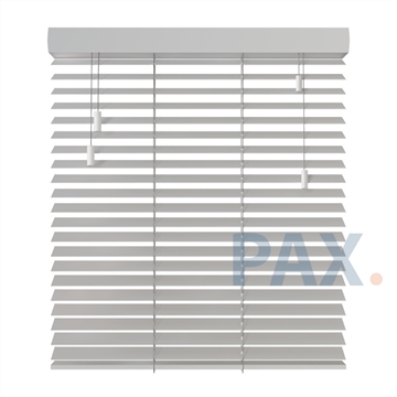 Afbeeldingen van Witte Houten Jaloezieen goedkoop 50mm (Venetian Blinds) met Houtnerf (aanbieding)