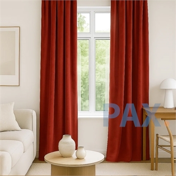 Afbeeldingen van Luxe velours gordijnen 95% Verduisterend Bordeaux Rood - Capri