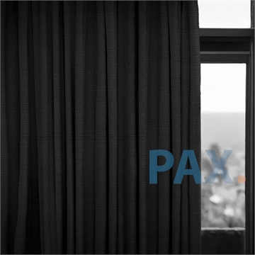 Afbeeldingen van Zwarte grof geweven 100% verduisterende overgordijnen Venezia Weave