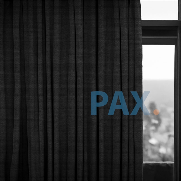 Afbeelding van Zwarte grof geweven 100% verduisterende overgordijnen Venezia Weave