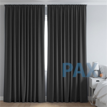 Afbeeldingen van Dim-out satijn look gordijnen op maat Uni kleur Antraciet - Phoenix