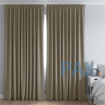 Afbeeldingen van Dim-out satijn look gordijnen op maat Uni kleur Bruin/Zand/Beige - Phoenix