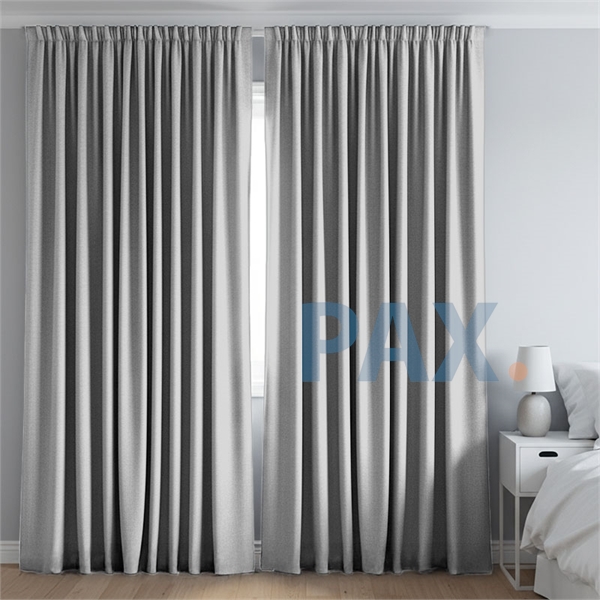 Afbeelding van Dim-out satijn look gordijnen op maat Uni kleur Grijswit - Phoenix