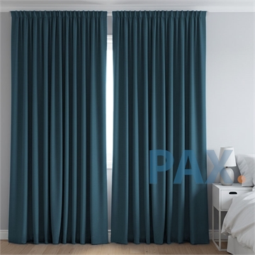 Afbeeldingen van Dim-out satijn look gordijnen op maat Uni kleur Hemelsblauw - Phoenix