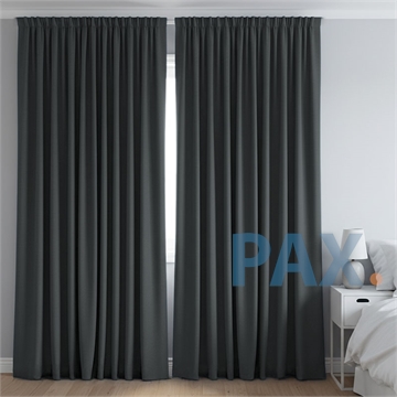 Afbeeldingen van Dim-out satijn look gordijnen op maat Uni kleur Ijzergrijs - Phoenix