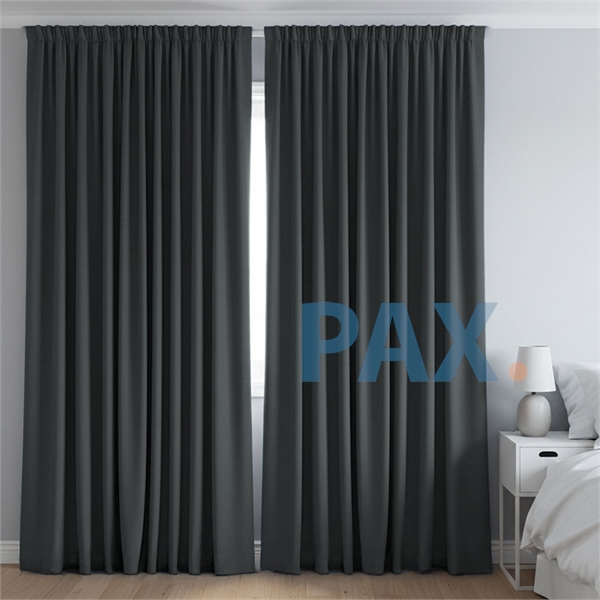 Afbeelding van Dim-out satijn look gordijnen op maat Uni kleur Ijzergrijs - Phoenix