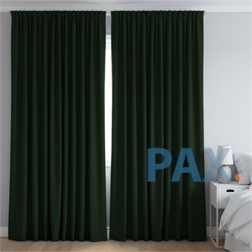 Afbeeldingen van Dim-out satijn look gordijnen op maat Uni kleur Loofgroen - Phoenix