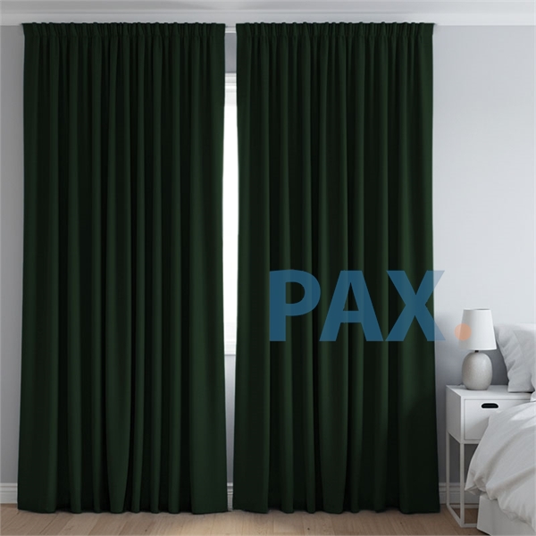 Afbeelding van Dim-out satijn look gordijnen op maat Uni kleur Loofgroen - Phoenix