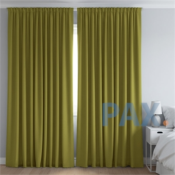 Afbeeldingen van Dim-out satijn look gordijnen op maat Uni kleur Vintage geel - Phoenix