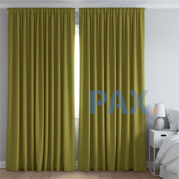 Afbeelding van Dim-out satijn look gordijnen op maat Uni kleur Vintage geel - Phoenix