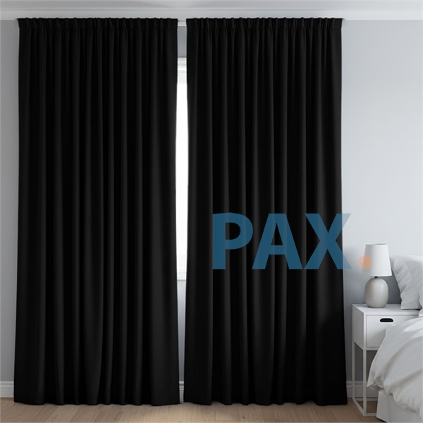 Dim-out satijn look gordijnen op maat Uni kleur Nacht Zwart 