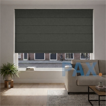 Vouwgordijn op maat verduisterend Texas Road - Gemeleerd donkergrijs