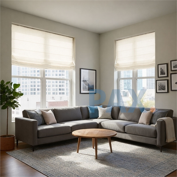 Vouwgordijn op maat Linnenlook Creme 