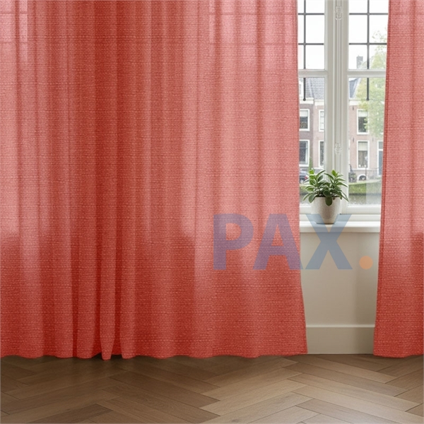 Overgordijnen op maat Linnenlook Oranje - Thuis bezorgen