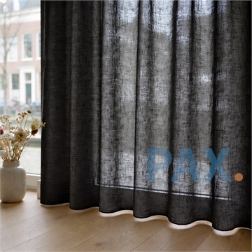 vitrage gordijn linenlook gitzwart
