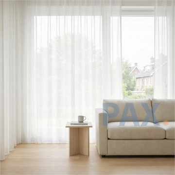 vitrage gordijn linnenlook - Op maat