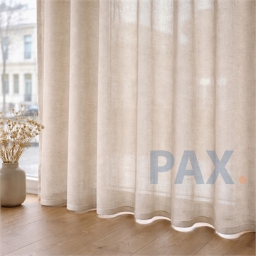 vitrage gordijn linnenlook - thuis bezorgen - Zandkleur