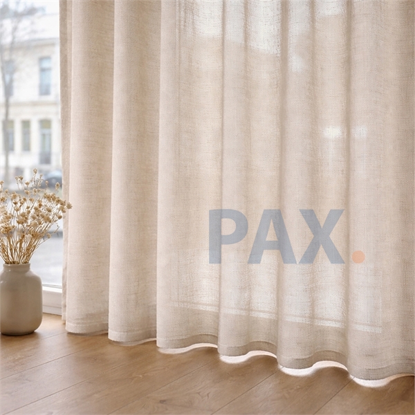 vitrage gordijn linnenlook - thuis bezorgen - Zandkleur